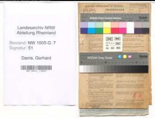 Entnazifizierung Gerhard Dams , geb. 25.01.1910 (Ingenieur)
