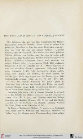 Das Nachlass-Inventar von Cornelis Dusart