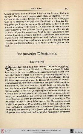 Die germanische Weltanschauung