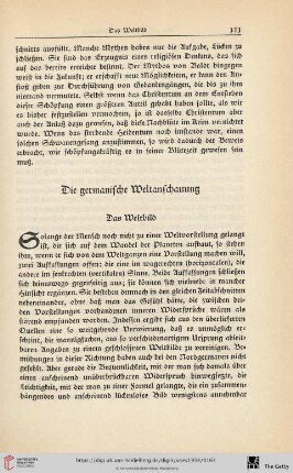 Die germanische Weltanschauung