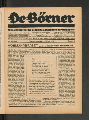 12. Jahrgang Hamburg=Langenhorn, Februar 1932, Nummer 2