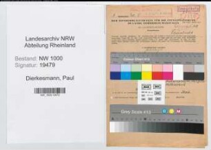 Entnazifizierung Paul Dierkesmann, geb. 22.03.1902 (Angest.)