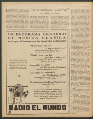 Una presentación "espiritual"