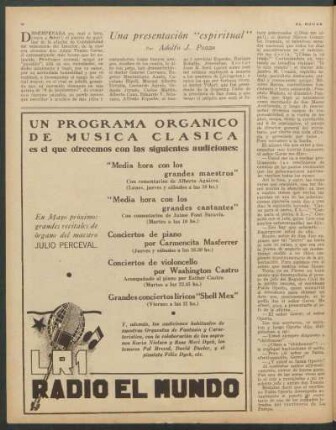 Una presentación "espiritual"
