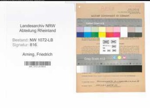Entnazifizierung Friedrich Arning , geb. 14.08.1903 (Architekt)