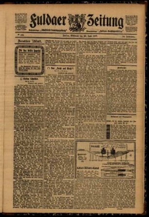 Zweite Ausgabe vom Mittwoch, den 26. Juni 1907.