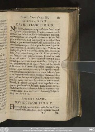 Epistola XLVIII. Davidi Floritio S. D.