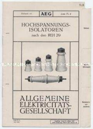 Hochspannungs-Isolatoren nach den REH 29 (O) (Liste Tr.8)