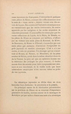 II. [La porcelaine]