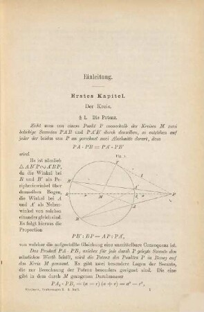 Jacob Steiner's Vorlesungen über synthetische Geometrie, 1. Die Theorie der Kegelschnitte in elementarer Darstellung