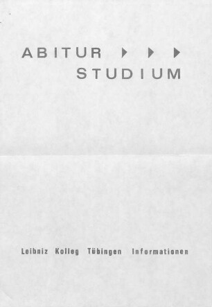 Informationen Abitur Studium