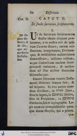 Caput II. De studio sacrarum scripturarum.