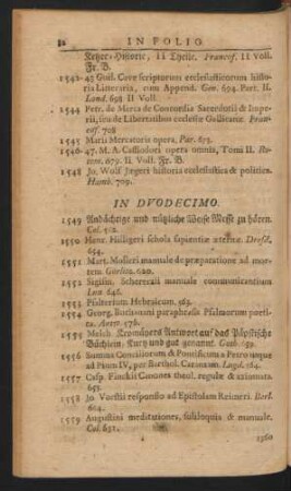 In Duodecimo. In Octavo. In Quarto. In Folio