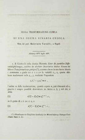 Del trasformazione cubica di una forma binaria cubica.