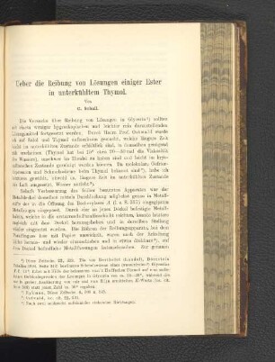 Ueber die Reibung von Lösungen einiger Ester in unterkühltem Thymol