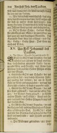 XV. Am Fest Johannis des Tauffers.