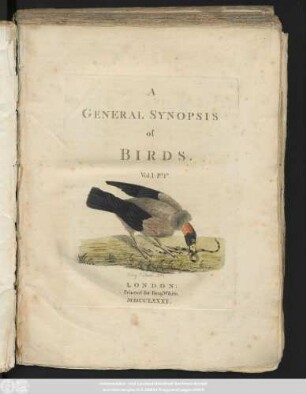 Vol. 1, 1: A General Synopsis of Birds