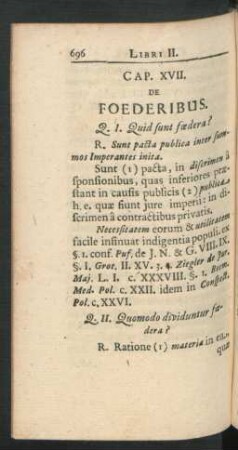 Cap. XVII. De Foederibus