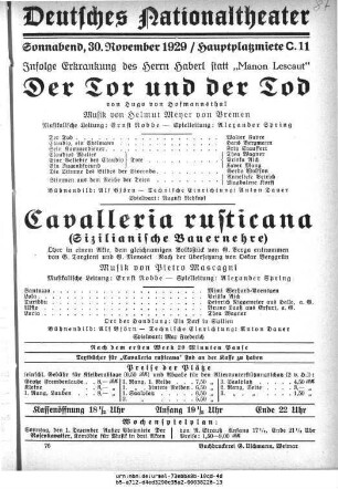 Cavalleria rusticana (Sizilianische Bauernehre)