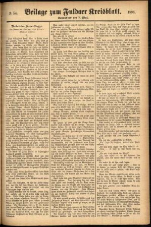Zweite Ausgabe vom Samstag, den 07. Mai 1898.