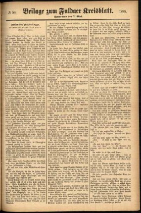 Zweite Ausgabe vom Samstag, den 07. Mai 1898.