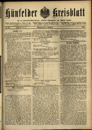 Ausgabe vom Dienstag, den 11. November 1913.