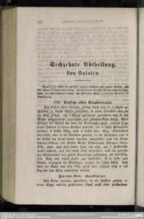 Sechzehnte Abtheilung. Von Salaten