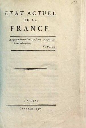 État actuel de la France