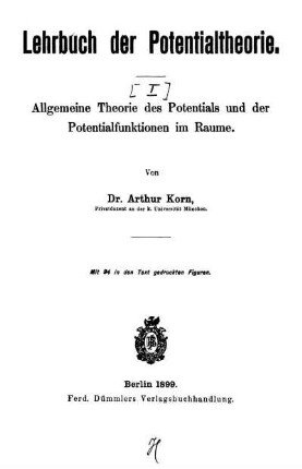 1: Allgemeine Theorie des Potentials und der Potentialfunktionen im Raume