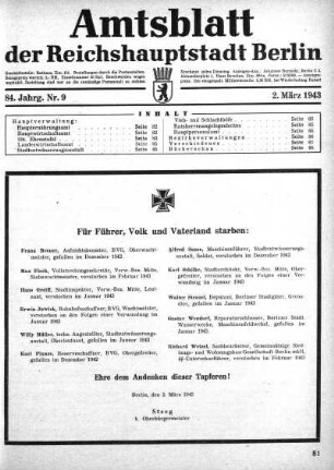 1943,9: Nr. 9, 2. März 1943