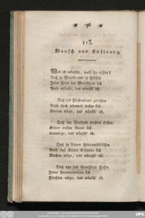 113. Wunsch und Hoffnung.