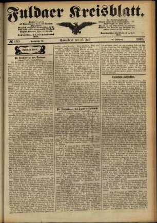 Zweite Ausgabe vom Samstag, den 16. Juli 1910.
