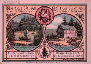 Notgeld der Stadt Stützerbach 75 Pfennig