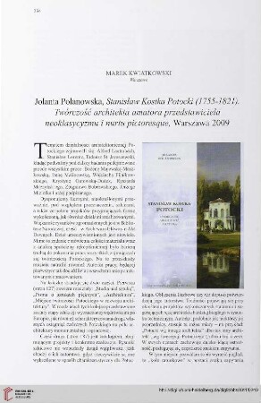 73: [Rezension von: Jolanta Polanowska, Stanisław Kostka Potocki (1755-1821)]
