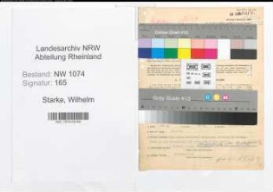 Entnazifizierung Wilhelm Starke , geb. 15.09.1909 (Lehrer)