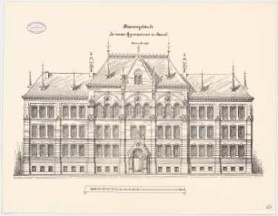 Gymnasium, Kassel Klassengebäude: Vorderansicht 1:100