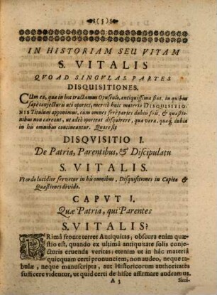 Disqvisitiones In Vitam Et Miracula Sanctissimi Vitalis Confessoris Et Pontificis Floridi Patroni, Episcopi Secundi Salisburgensis, Praesulis & secundi Abbatis, Antiquissimi Monasterii S. Petri Salisburgi