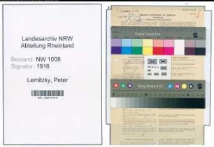 Entnazifizierung Peter Lemitzky , geb. 21.06.1907 (Schlosser)