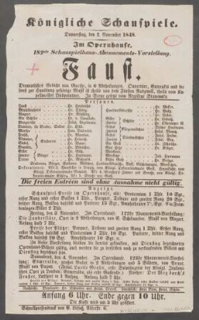 Faust : Dramatisches Gedicht in 6 Abtheilungen