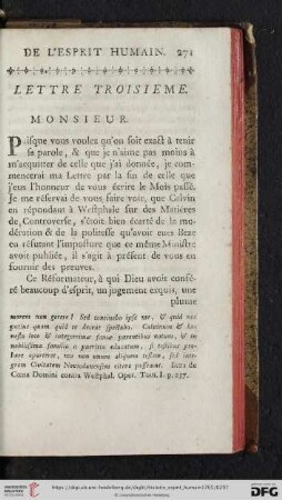 Lettre Troisième