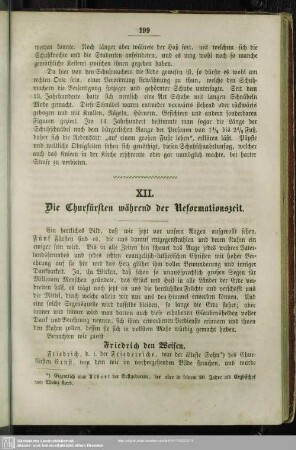 XII. [i.e. XI.] Die Chrfürsten während der Reformationszeit
