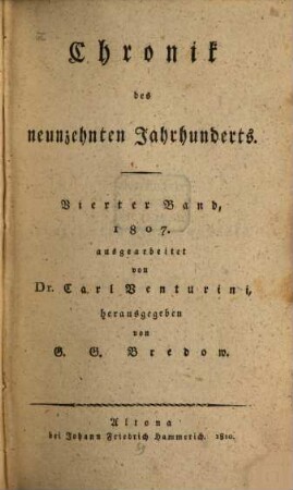 Chronik des neunzehnten Jahrhunderts. 4. 1807 (1810)