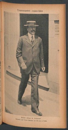 Señor Jorge A. Mitchell, gerente del Banco Español del Río de la Plata - [Retrato] : Transeúntes conocidos