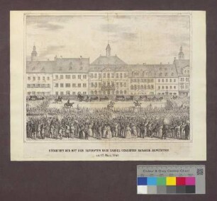 Rückkunft der mit dem Ultimatum nach Cassel gereisten Hanauer Deputation am 12. März 1848.