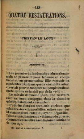 Les quatre restaurations, 3