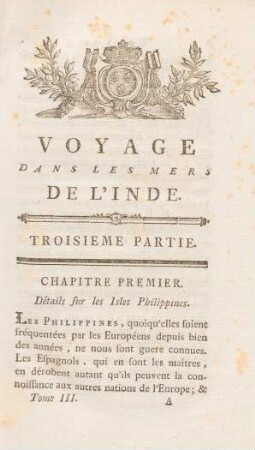 Chapitre premier. Détails sur les isles Philippines