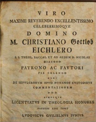 De custodibus sepulcrorum apud Romanos commentatio
