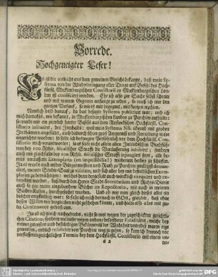 Vorrede. Hochgeneigter Leser!