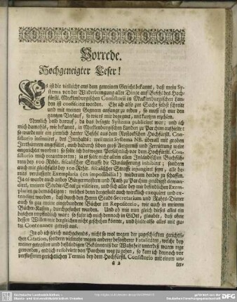 Vorrede. Hochgeneigter Leser!