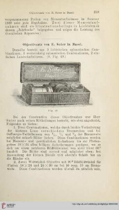Objectivsatz von E. Suter in Basel